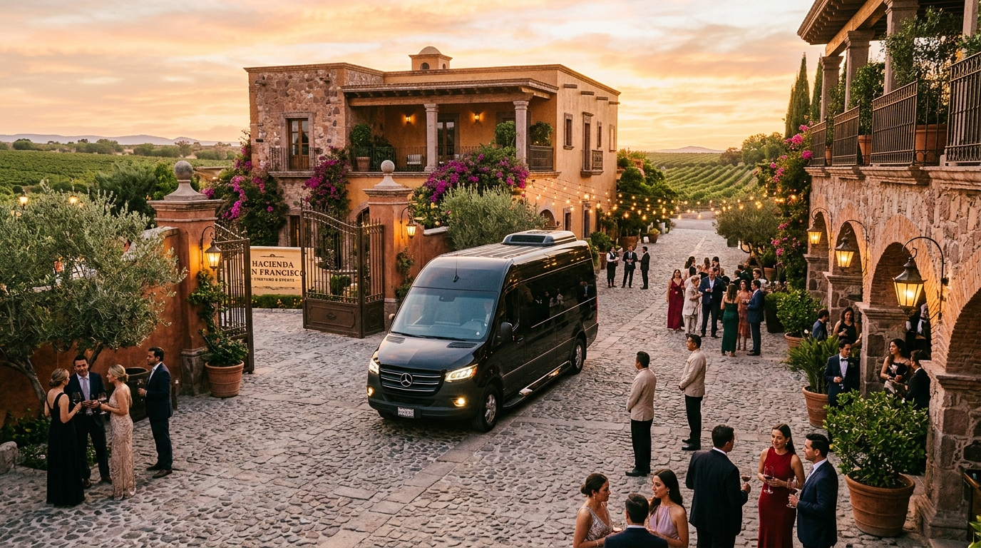 Van de lujo en hacienda de bodas y viñedos